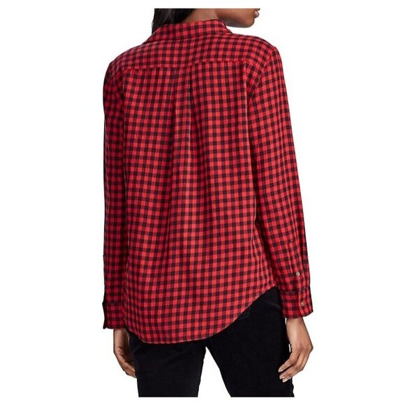 Chaps Gingham Cotton Shirt Size Small - Rich Red - Picture 3 of 4